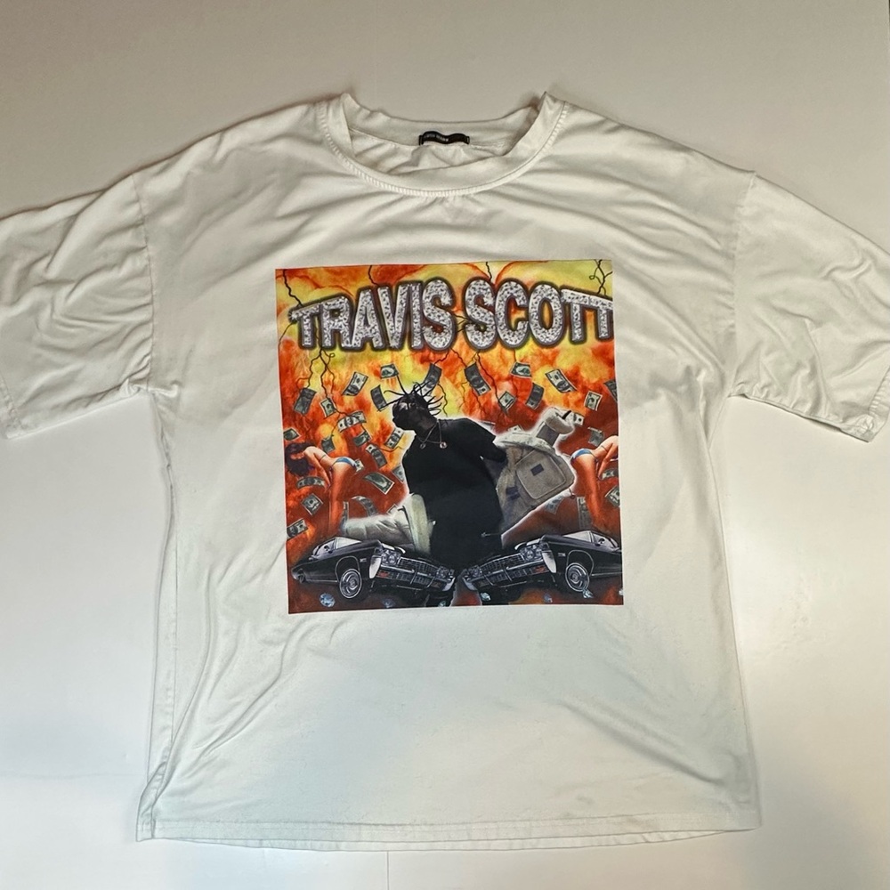 Travis Scott Cactus Jack Men’s T-Shirt Hip Hop Apparel By Blushmark Medium White